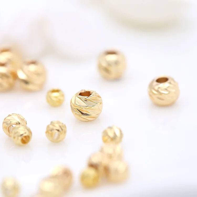 Wholesale Wholesale 14k Gold Plated Transfer Beads Loose Beads Copper Beads  for Jewelry Making From m.