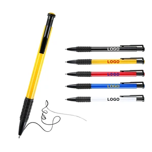 Promotional Business Brand ABS Plastic Retractable Ballpoint Pen with Soft Grip Slim Custom Printed Logo Advertising Branded