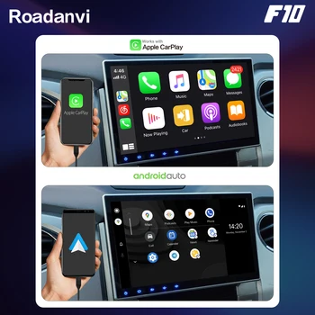 Roadanvi F10 For Single Din Universal Car Radio 10.2 inch Android Auto