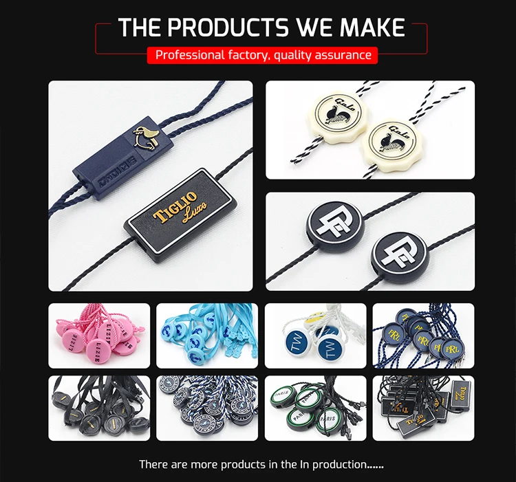 Custom Embossed Brand Logo Plastic Hang Tags for Apparel and Accessories