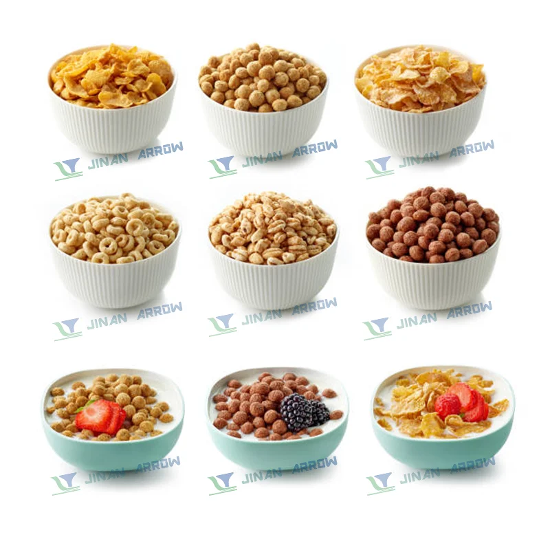 Coco Popps Breakfast Cereal Extruder Machine/Wheat Corn Flakes Process Line/Choco Crunch Rice Produce Plant