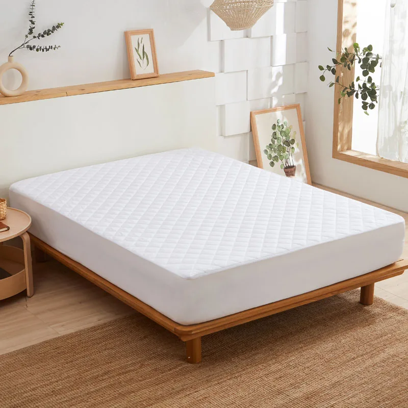 Protecteur de matelas en polyester matelassé de qualité pour lit queen imperméable, coussin de protection tissé pour lit, utilisation à domicile ou à l'hôpital, style simple pour adultes