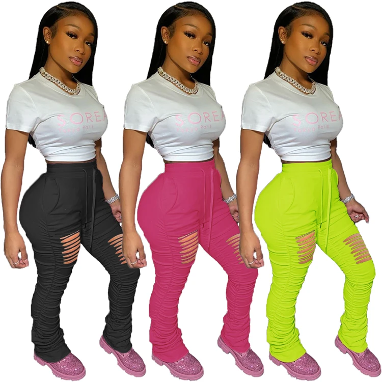 Offre Spéciale Personnalisé Dames Sexy Cloche Bas Taille Haute Rides Évider  Couleur Unie Vêtements De Club Plus La Taille Des Femmes Legging Pantalon  Flare - Buy Plus La Taille Des Femmes Legging