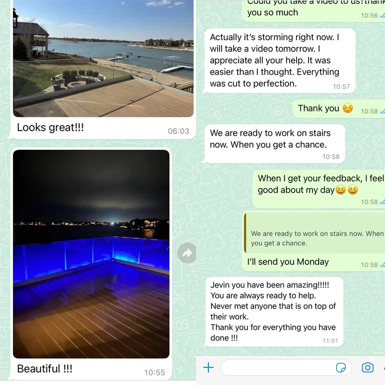 Deck Outdoor Led Glass Railing Frameless Aluminum U Channel Glass