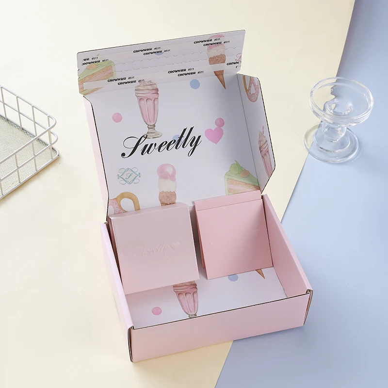 product oem hot sell custom logo simple paper jewelry box ring necklace magnet packaging box set-3