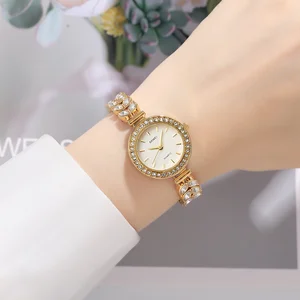 SKMEI Newest Lady Quartz Watch Model 2547 Diamond Zircon Inlay Stainless Steel Simple Fashion Women Watch Waterproof