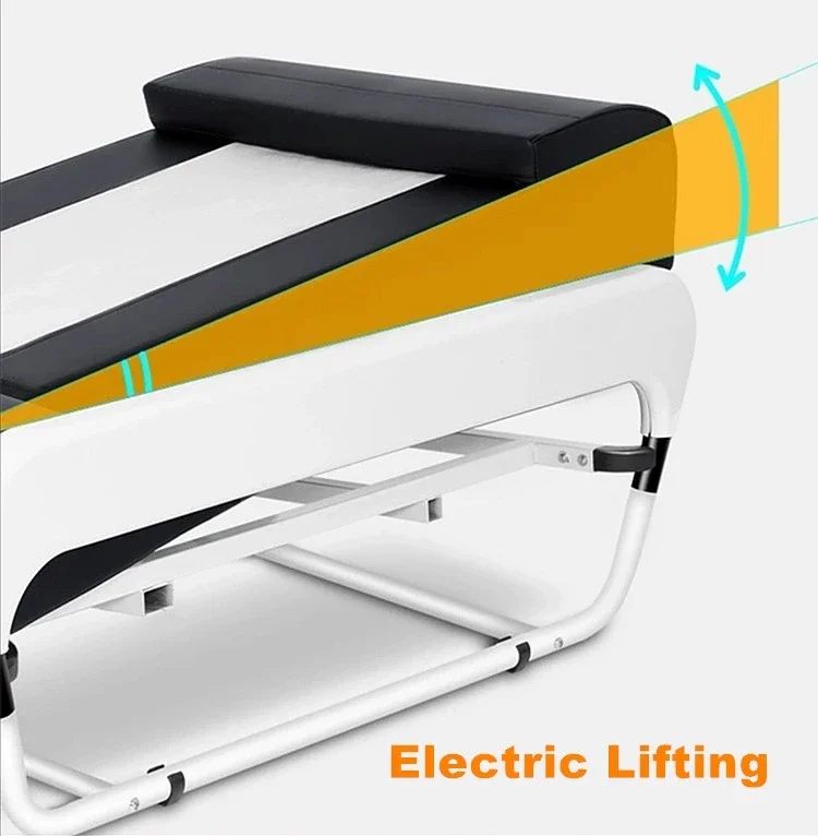 2021 New Design Portable Customizable Multifunction Storage Bed with Massage Music Design of Leather Massage Bed Solid