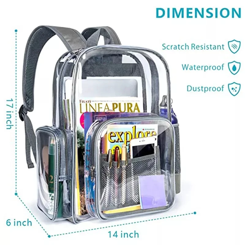 Wholesale Custom Waterproof Transparent Pvc Backpack Women Clear ...