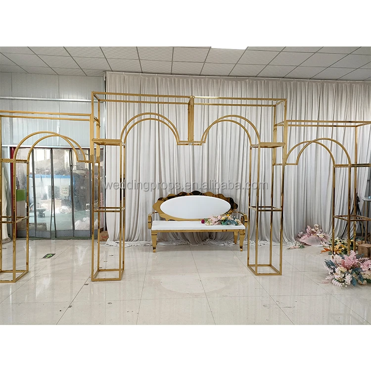 C055 Wedding Supplies Hot Sale Black Gold Silver Square Stainless