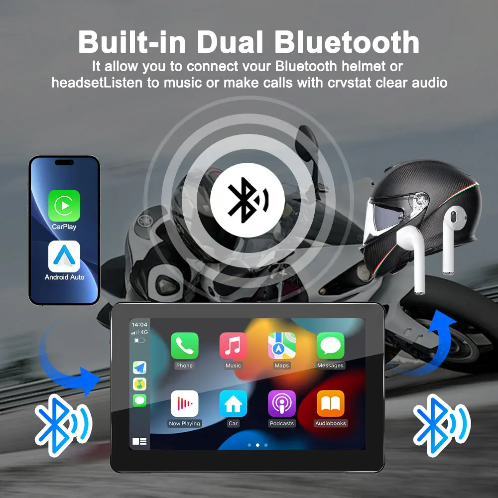 Motorcycle CarPlay Dual Bluetooth Connectivity