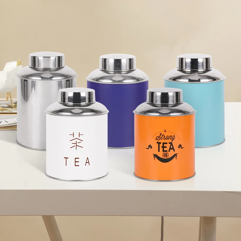 Hot Sale Tea Canister with Double Lid Sealing Large Sizes Tea Storage Can Stainless Steel Tea Container