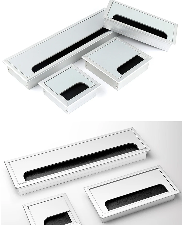 Black Wire Cable Grommet Box Aluminum Alloy Softclose Office Desk Cable