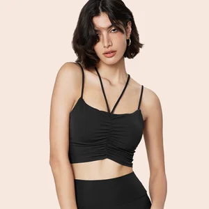 Women's XL Yoga Sport Bra with Sexy Cross Back Design New Halter Crop Top Removable Chest Pads Removable Straps