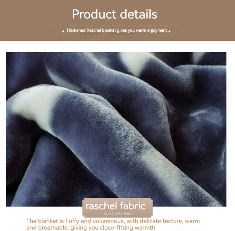 Wholesale New Luxury Raschel Blanket Double Layer Thick Cover Blanket