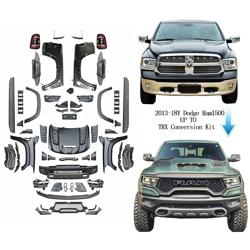 2013-18Y Ram 1500 2500 Upgrade To 2021 Trx Car Auto Body Kit Parts Conversion Kit Accessories