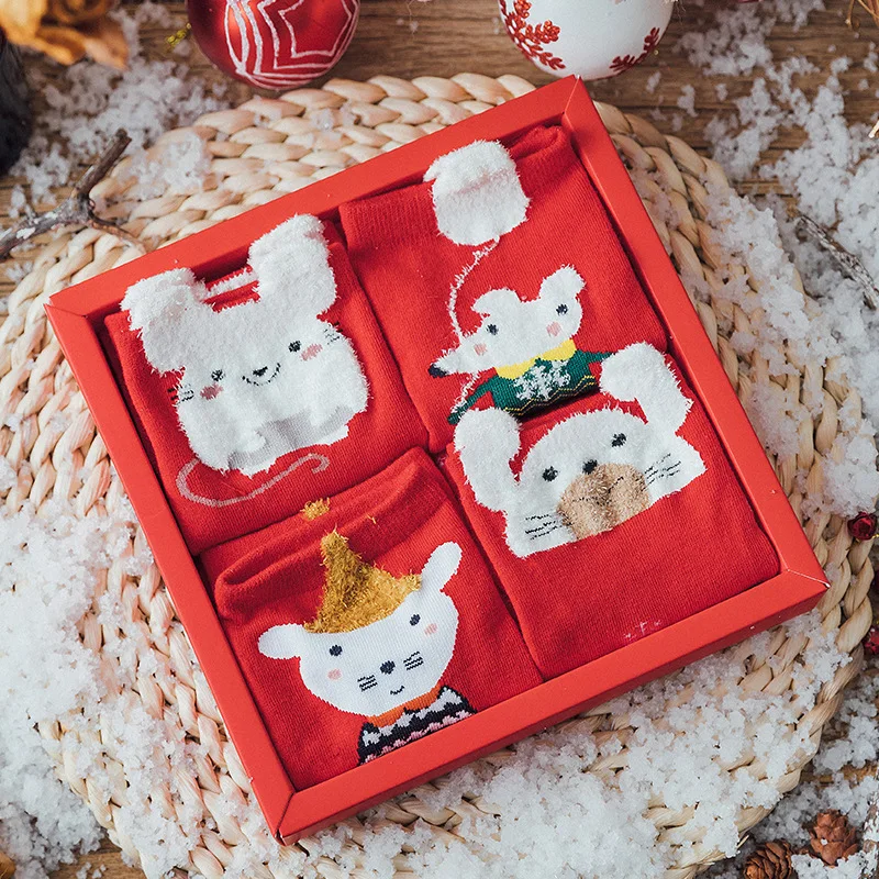 Праздник, лучший подарок на Рождество; Детские носки, 4 пар/кор. для женщин и детей, зимние носки Санта одежды из хлопка с изображением \