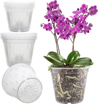 Orchid Pots With Holes And Saucers Clear Plastic Orchid Pots - Buy ...