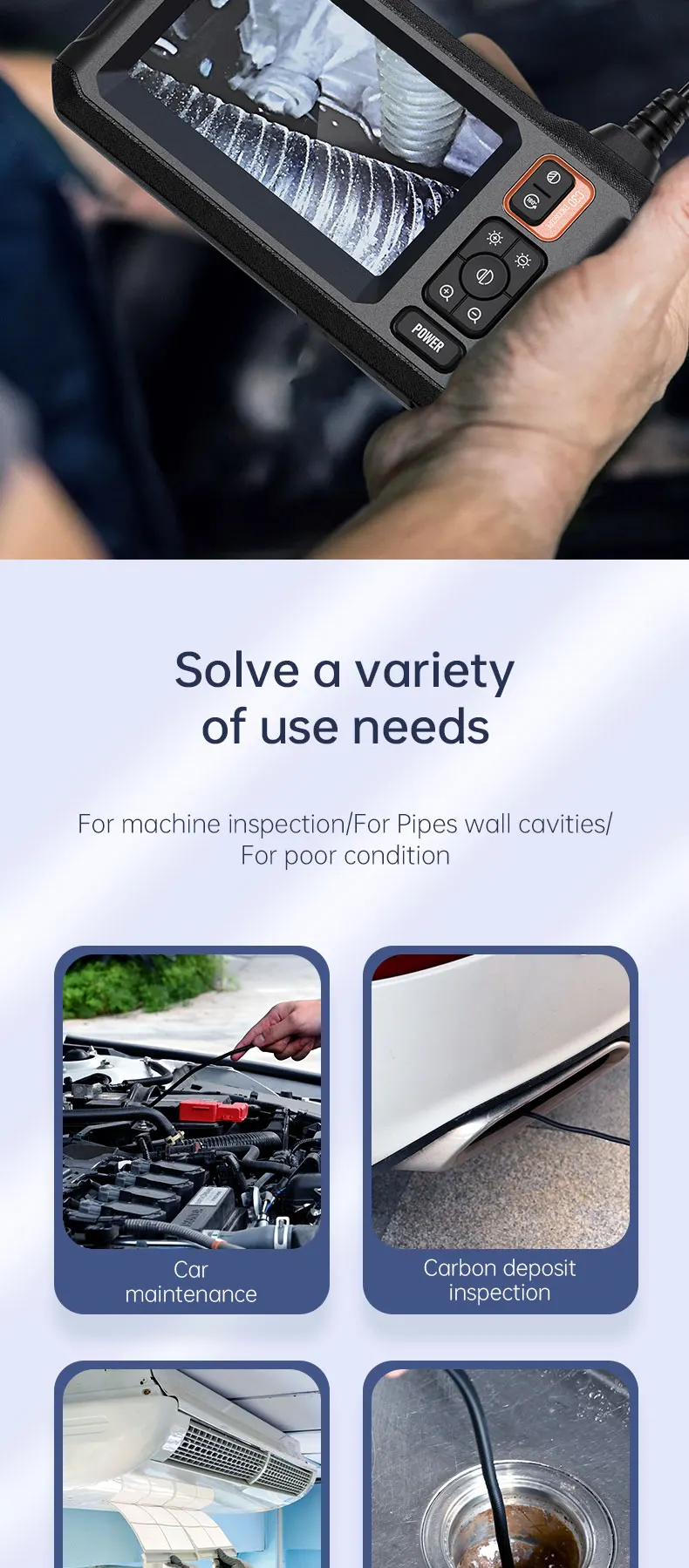 CCTV Pipe Inspection Camera System Handhold Industrial Endoscope Camera ...