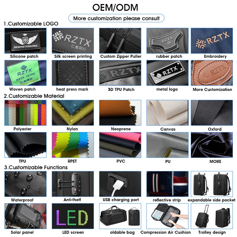 Vacuum Compression Travel Backpack Business USB Charging Port Laptop Backpack Water Resistant