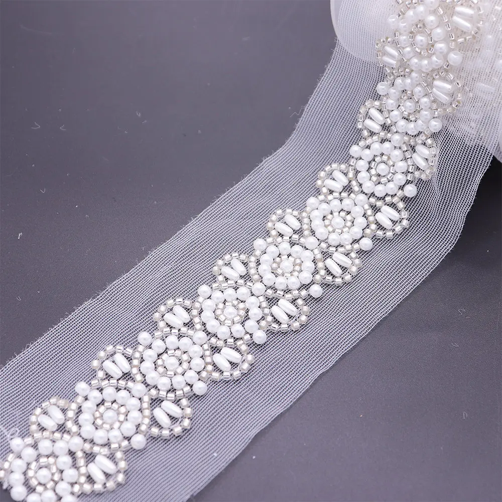 beaded trim for wedding dress Soft Ivory Net Beaded Deep V Illusion A-Line Wedding Gown Graceful Lace  Wedding Dress AWD1670