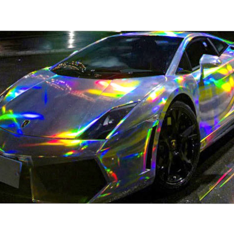 CARLASレーザークロームホログラフィックレインボービニール