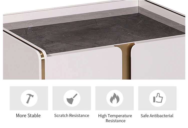 Allure Modern Style Interior Design Villa Bedroom Storage Mirrored Bedside Cabinet Bedroom Furniture