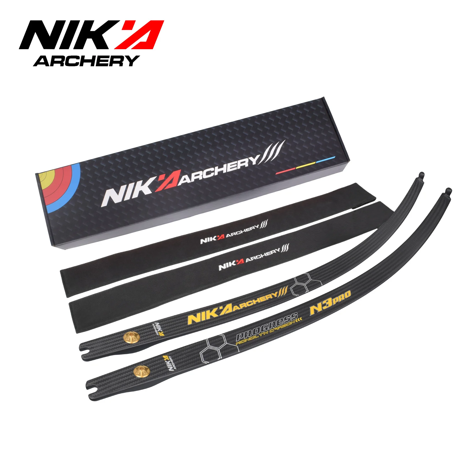 Branches D'arc NIKA ARCHERY N3 En Fibre De Carbone - 68" Et 70" - Série Progress