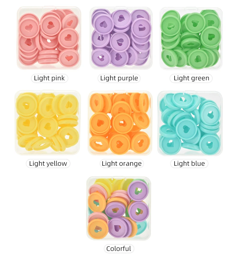 Plastic Disc Ring 28mm transparent colorful binding discs in heart shape for disc binding planner and notebooks