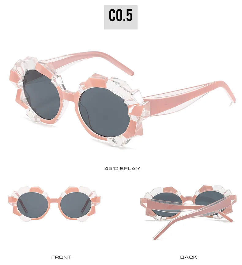 New Fashion Irregular Frame Sunglasses Women Brand Designer Vintage Oval Colorful Sun Glasses Female Show Shades Oculos Feminino