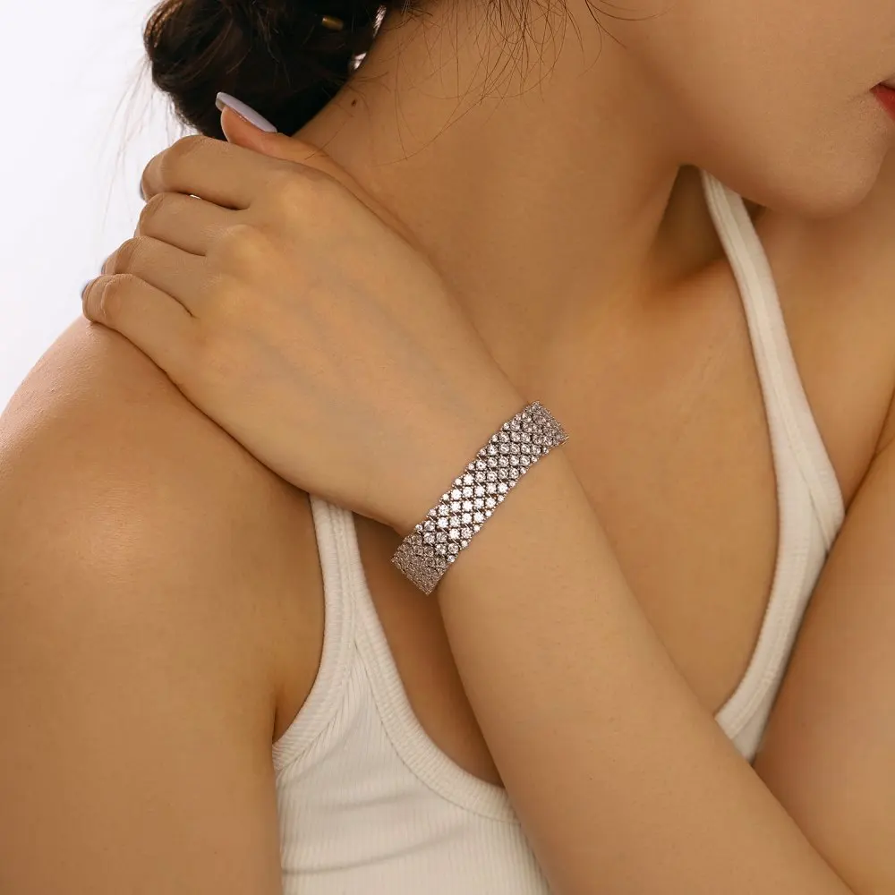 KAKODIY Retro Style 925 Sterling Silver Bracelet Cubic Zirconia Jewelry Bracelet Tennis Bracelet Women detail 4