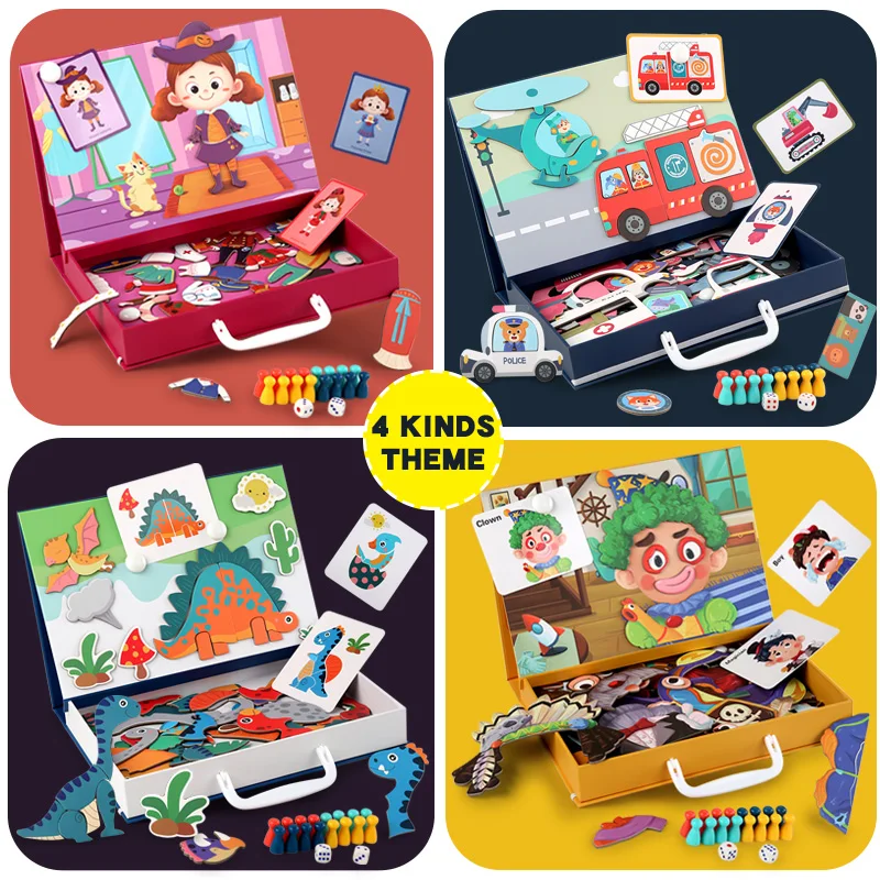 Best-selling Change Jigsaw Puzzle Book Board Game Paper Baby 3D Early Educational Montessori Learning Toys for Kids Boys Girls