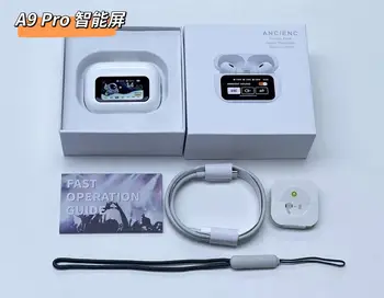 A9 Pro Smart Screen TWS Bluetooth Earbuds with ANC/ENC Noise Reduction