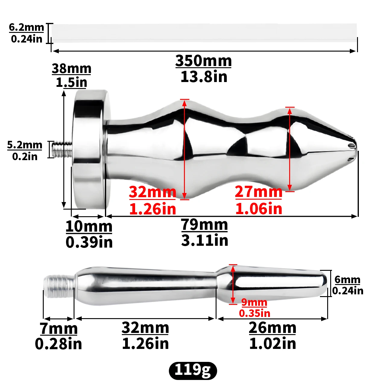 FRRK Dropshipping Short Size Anal Plug Prostate Massager with Silicone  Urethral Catheter Metal Butt Plug Sex Toys for Women Men