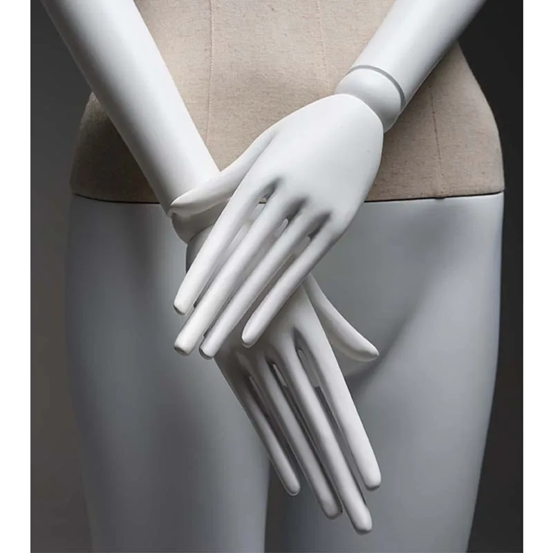 SINI Set Tailor Upper Body Matte White Fiberglass Slim Full Body Dummy Female Mannequins With Adjustable Arms and Hands