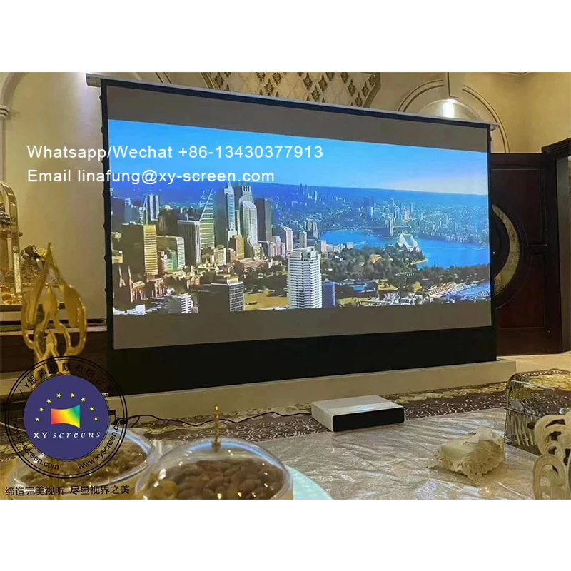 Xy Screen Electric Floor Rising Ust 4k Alr Grey Crystal Projector