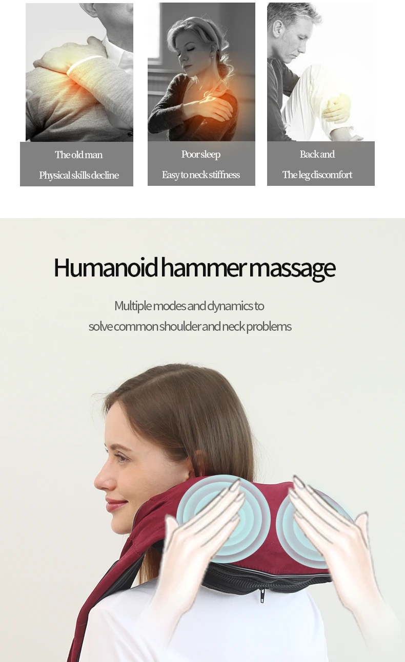 Top Sale Wireless Remote Control Electric Neck Massager Shiatsu Neck