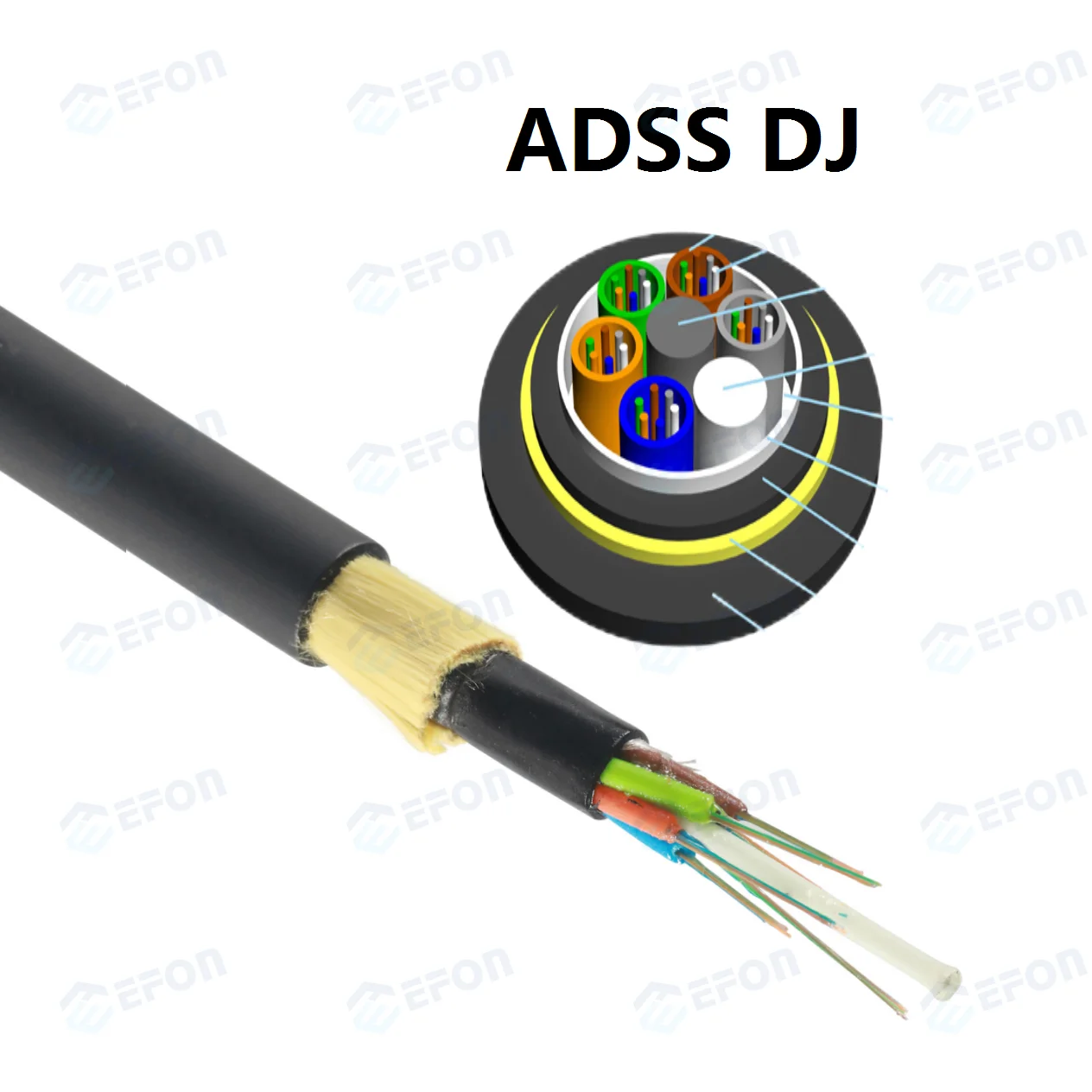 High Quality ADSS YOFC Fiber Cable 2 4 6 8 12 24 48 72 96 144 Core Single Mode Fiber Optic Cable 2KM 4KM with Factory Price