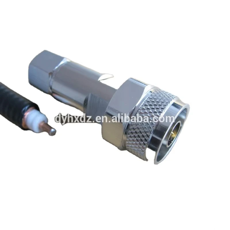 N Type Male Straight Connector for 3/8 in Super Flexible Cable
