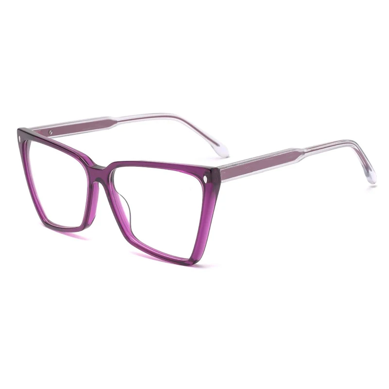 WYHX- YHA8021 New Woman Fashion Acetate Cat Eye Eyeglasses Frames for All Face Spectacle Eyewear with Hinge Insert Temple Pins