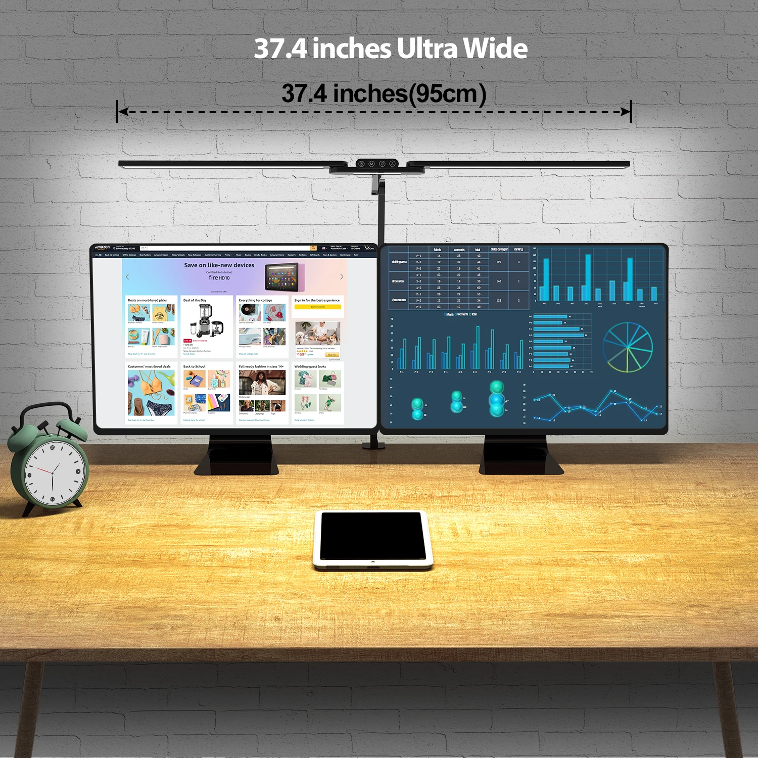 Funderled  Desk Light Table Lamp for Home Office 24W Transformable LED Desk Lamp with Swing Arm