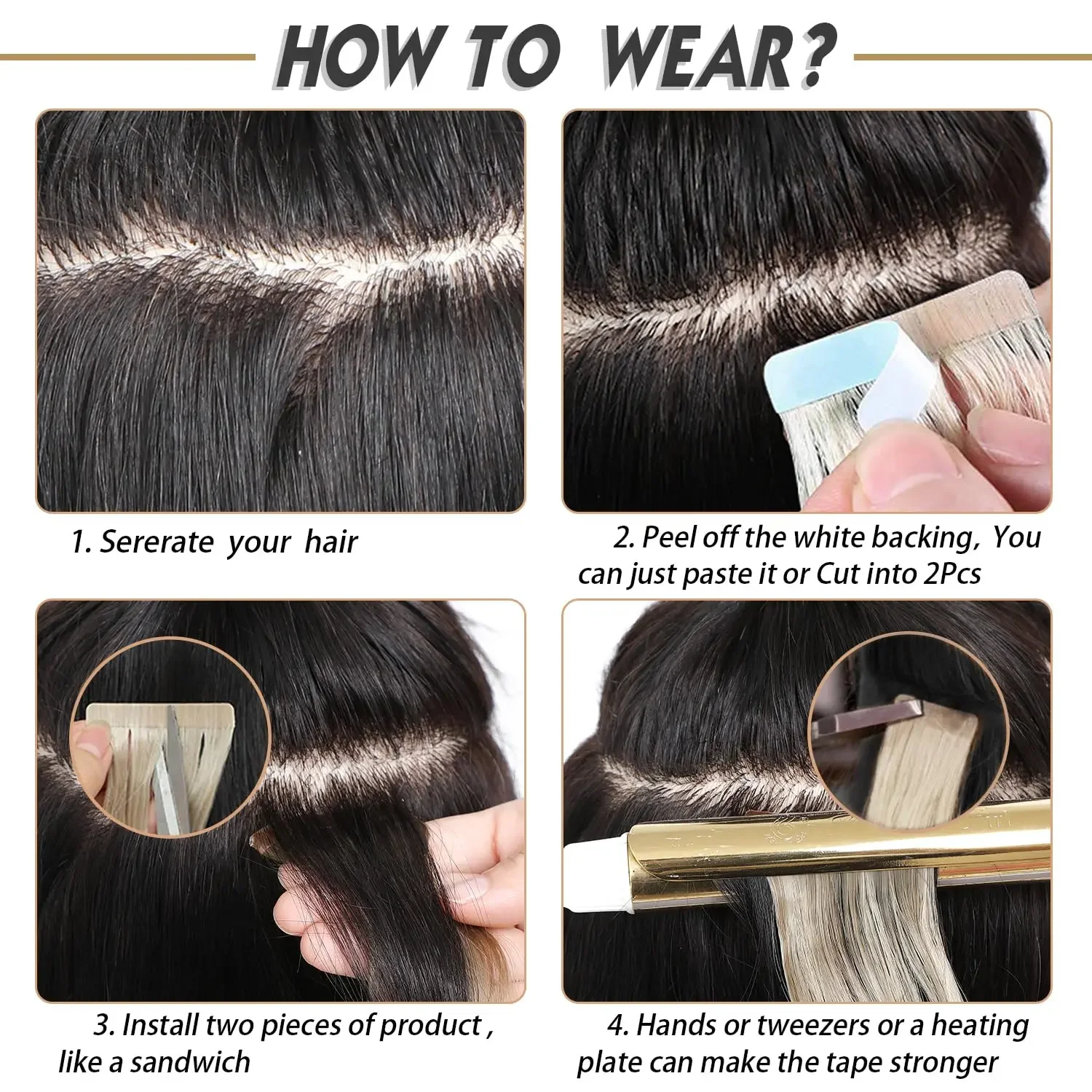 Dark Brown Tape In Human Hair Extensions Remy Straight Real Hair Seamless Skin Weft 16-26 Inch_voghion.com