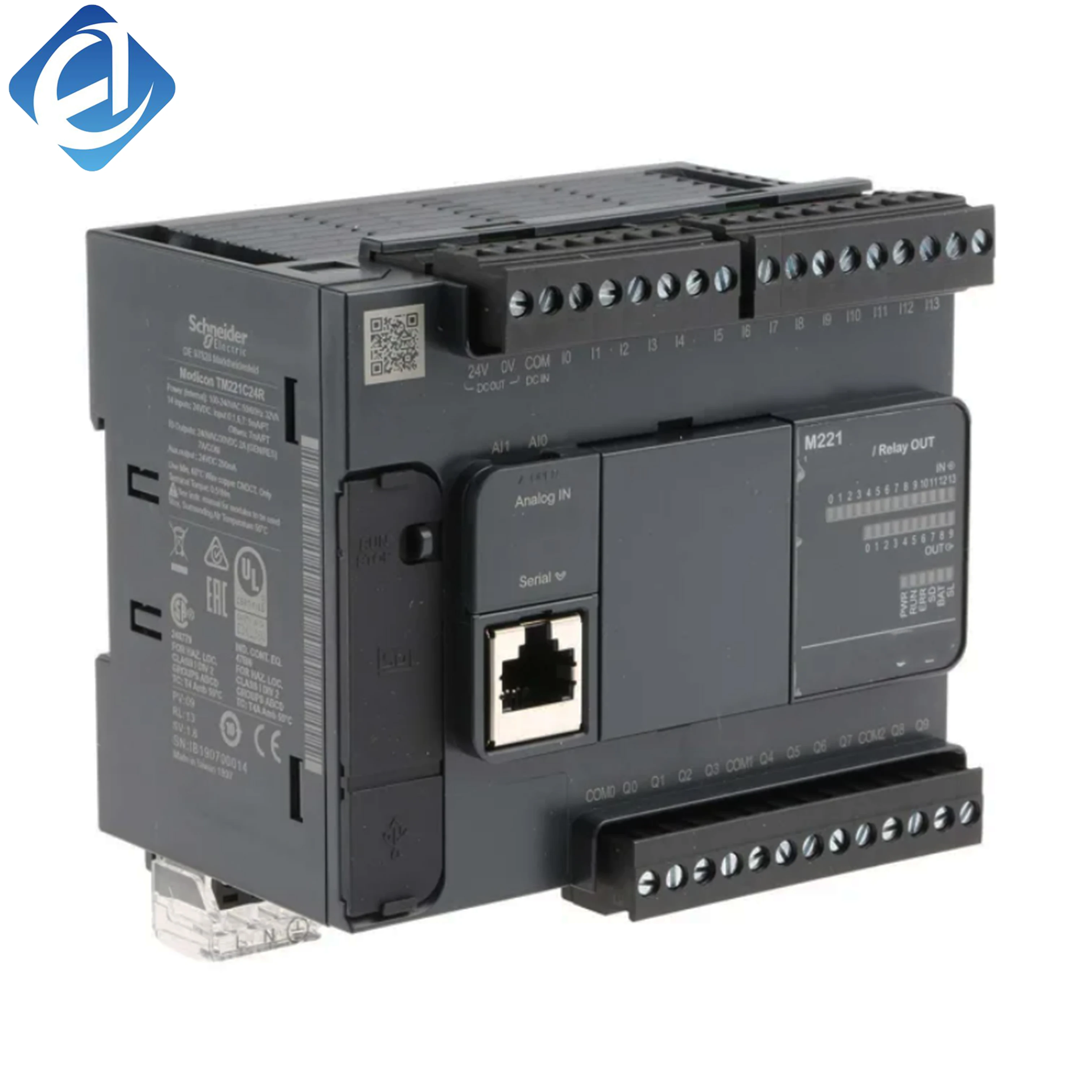 New Original TM241CE24U Modicon M241 PLC. 24 transistor I/O points, built-in Ethernet communication, fast logic response, convenient expansion and wiring, stable anti-interference performance, ideal for small automation machinery 