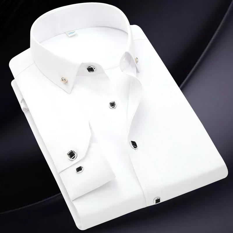 men long sleeve korean slim design dress shirt Men's Long Sleeve Basic Shirt