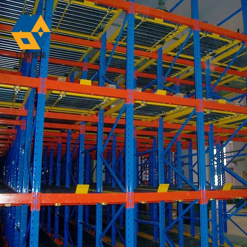 Schwerlast-Gleitlager-Palettenregal mit Rollenbahnen, Lagerregal für die Lagerung mit Schwerkraft-Rollenförderern