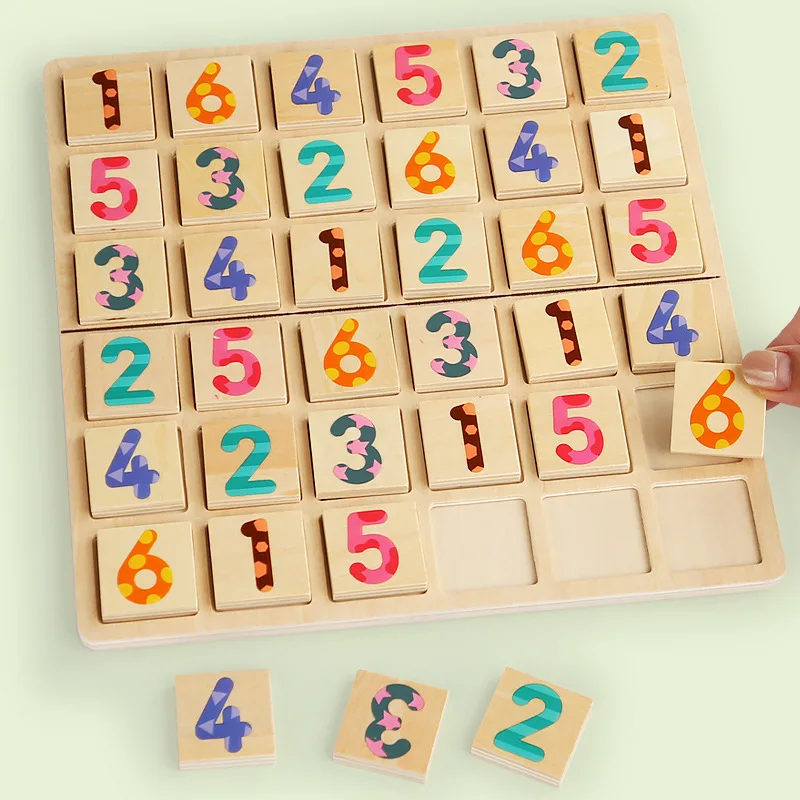 家族向け木製フリップチェスパズルボードゲーム 論理的思考と記憶マッチング 教育玩具 子供向け 持ち運びしやすい旅行向け