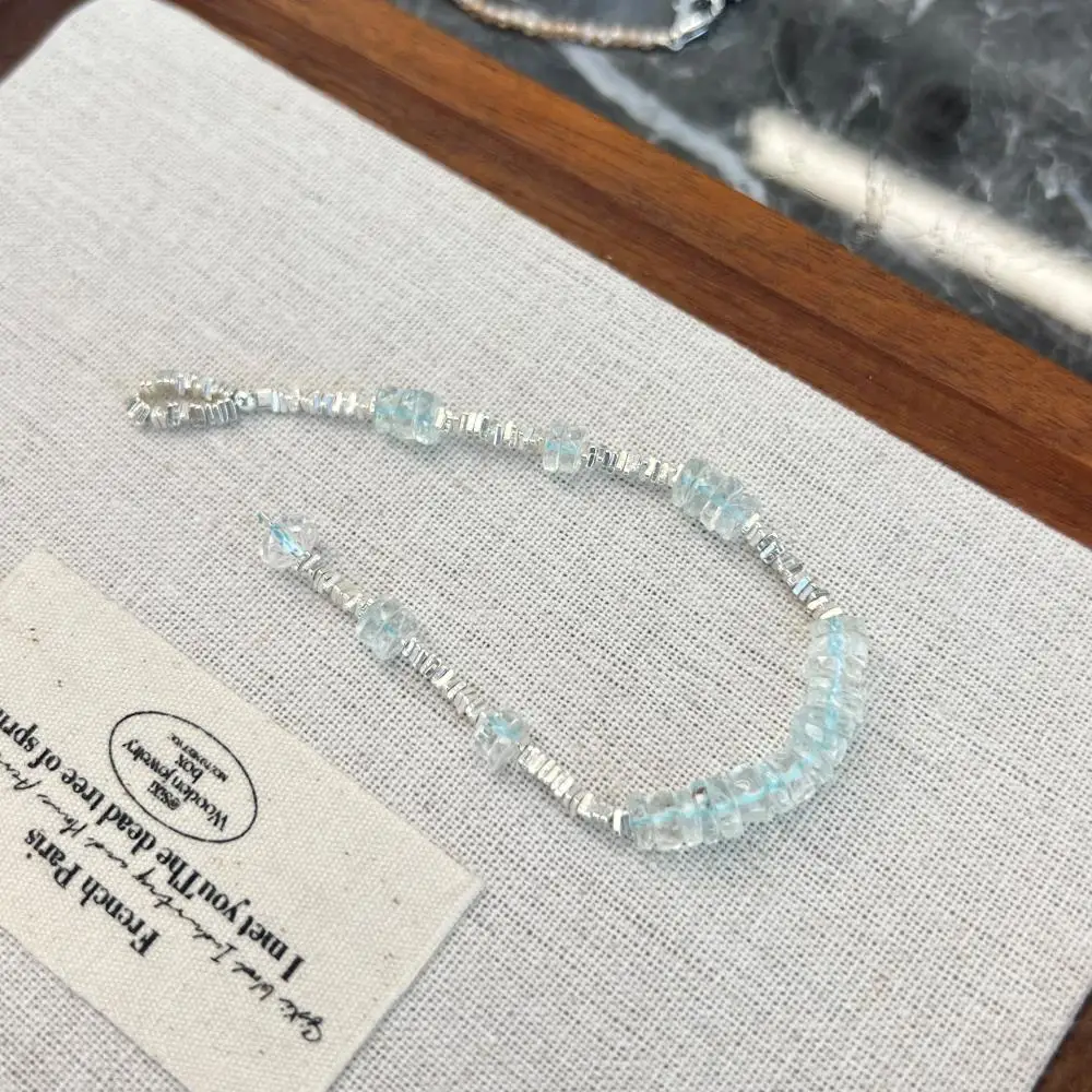KAKODIY Summer Casual 925 Sterling Silver Jewelry Transparent Natural Topaz Bead Chain Bracelet detail 4