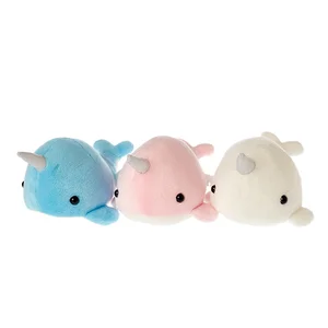 Custom Soft Sea World Narwhal Doll Stuffed Animal Toy with PP Cotton Filling