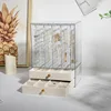 Beige 2-layer velvet + 5-layer transparent drawer