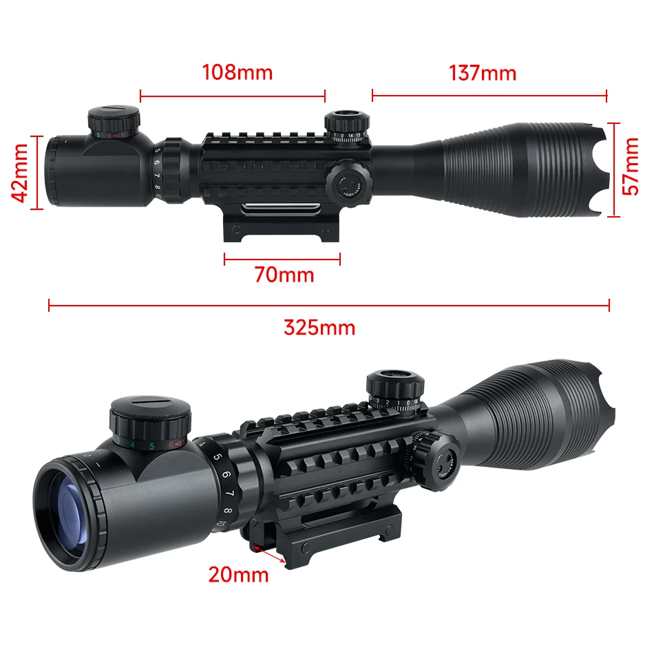 thumbnail image 2 of Monstrum Tactical 2-7x32 Rifle Scope – Illuminated Range Finder Reticle, AO, With Rings 2 of 9