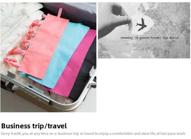 product custom waterproof oxford cloth travel hanger 6 clip fabric foldable hanging rack for hats socks underwear bathroom hotel closet-4